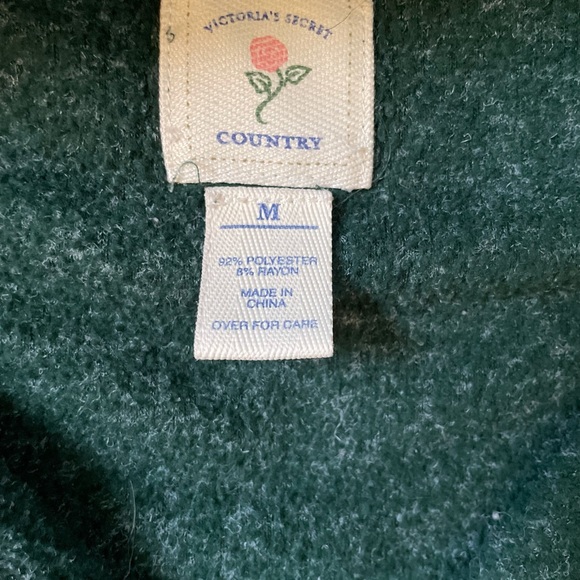 Vintage Victoria’s Secret Country Green Fleece Quarter Zip Pullover Size Medium - Picture 6 of 11